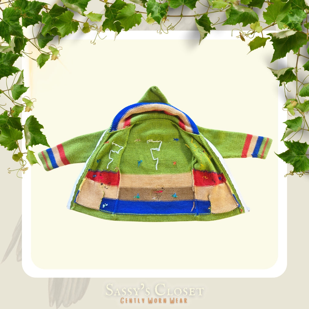 Kids Hand-Knit Alpaca Wool Sweater (Green) - NovaSmartLinks