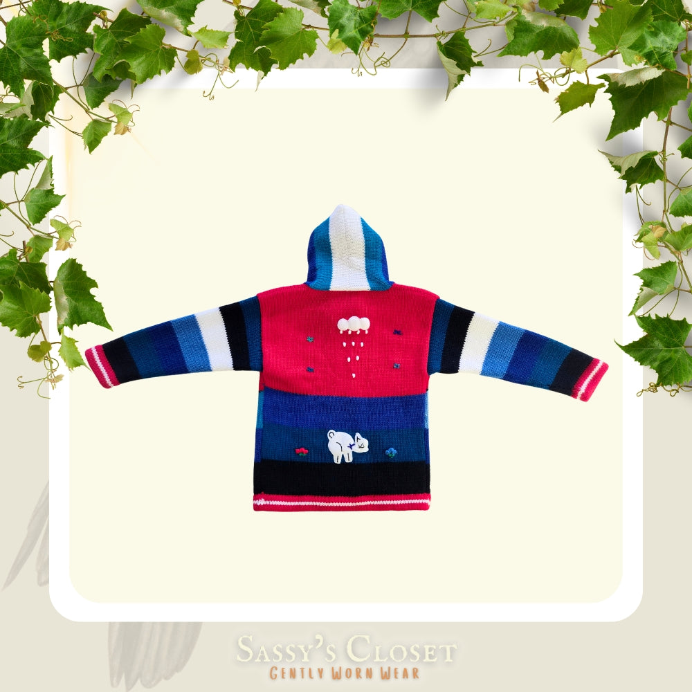 Kids Hand-Knit Alpaca Wool Sweater (Red) - NovaSmartLinks