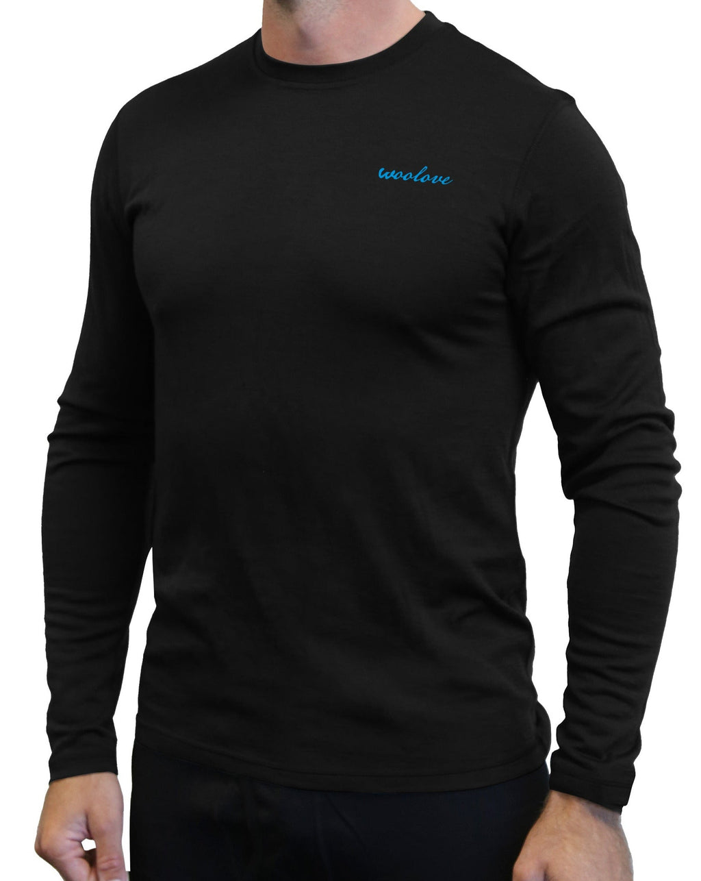 Men's 100% Merino Wool Long Sleeve Crew Neck Shirt 190 GSM - NovaSmartLinks