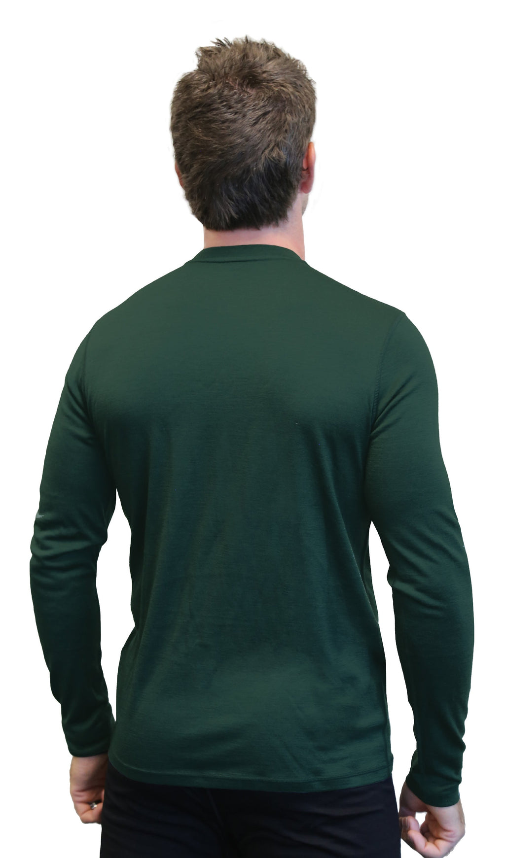 Men's 100% Merino Wool Long Sleeve Crew Neck Shirt 190 GSM - NovaSmartLinks