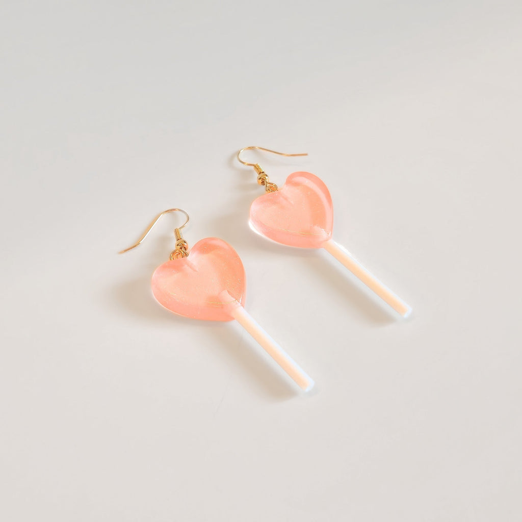 Lollipop Earrings (Peach Hearts) - NovaSmartLinks
