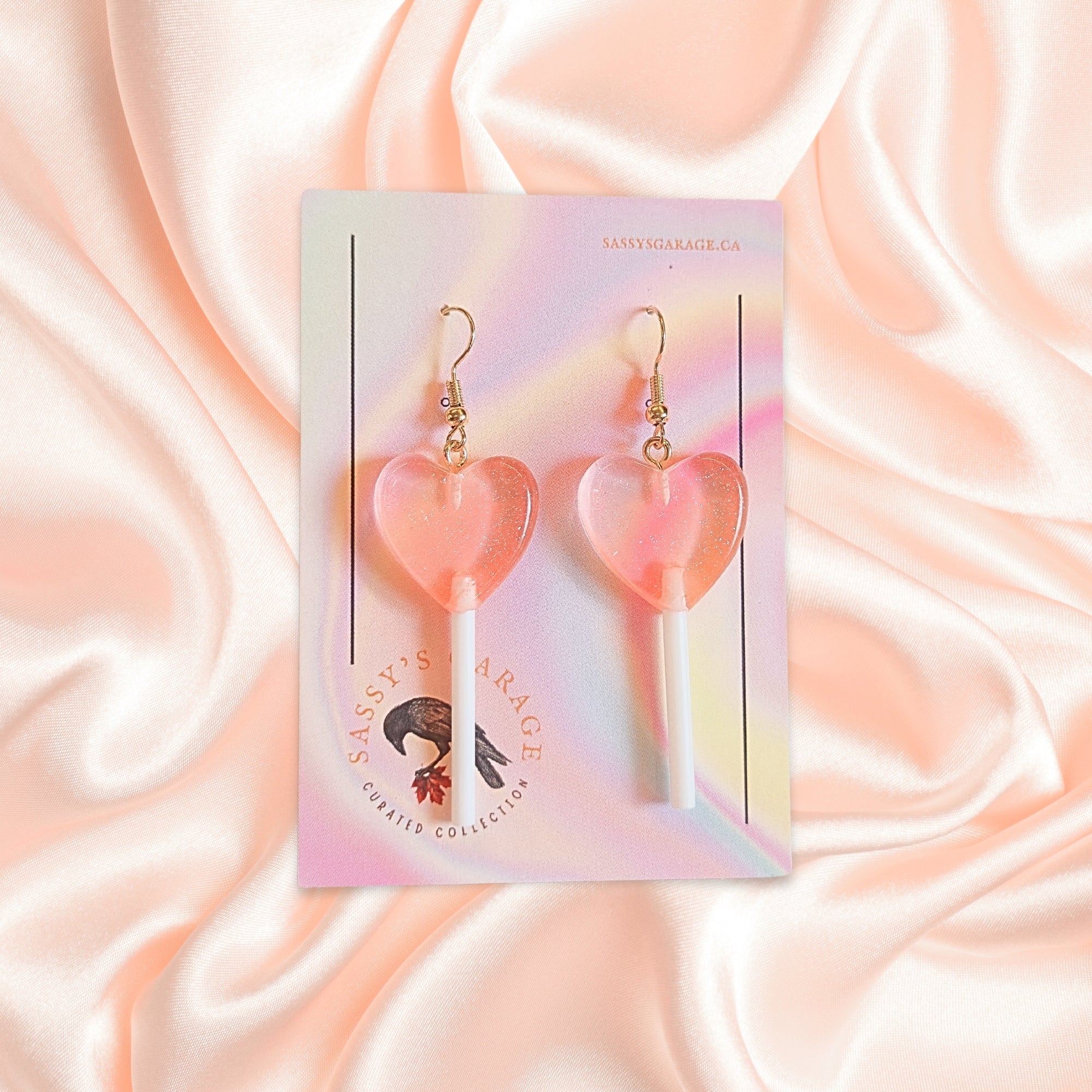 Lollipop Earrings (Peach Hearts) - NovaSmartLinks