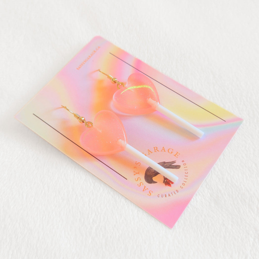 Lollipop Earrings (Peach Hearts) - NovaSmartLinks
