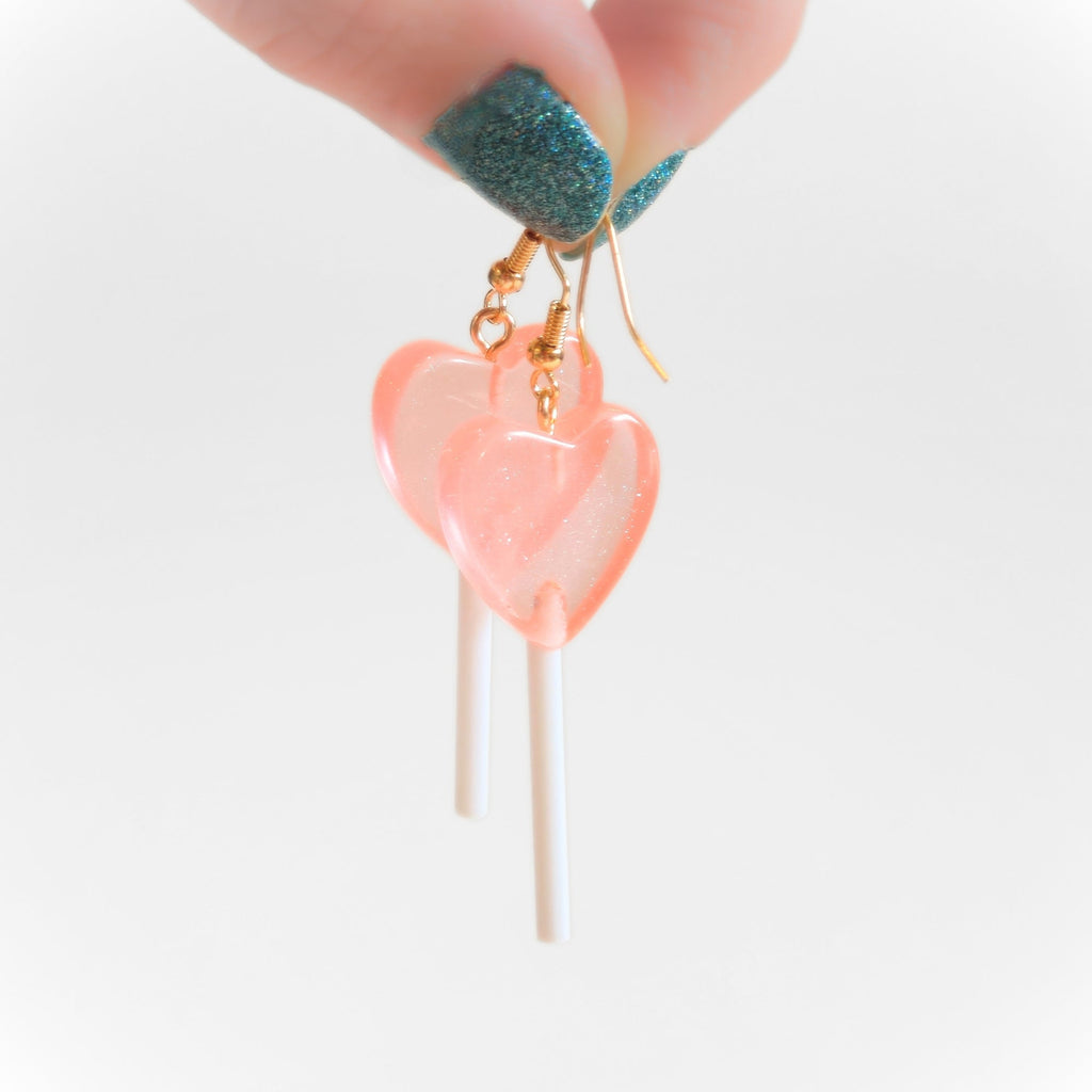 Lollipop Earrings (Peach Hearts) - NovaSmartLinks