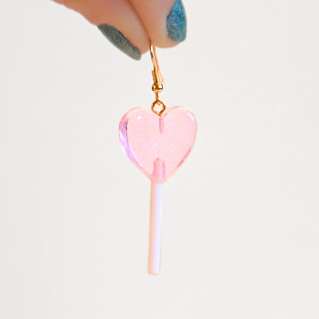 Lollipop Earrings (Pink Hearts) - NovaSmartLinks