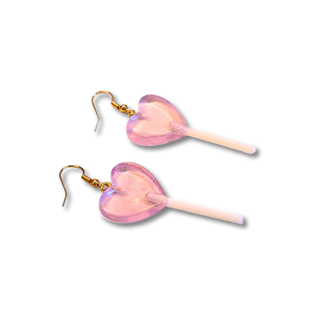 Lollipop Earrings (Pink Hearts) - NovaSmartLinks