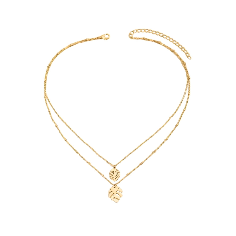 Monstera Leaf Layered Necklace - NovaSmartLinks