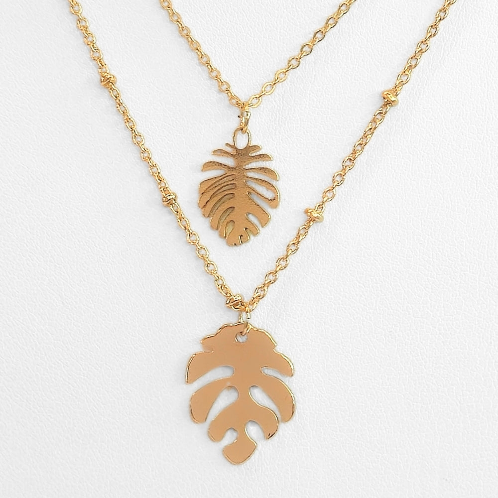 Monstera Leaf Layered Necklace - NovaSmartLinks