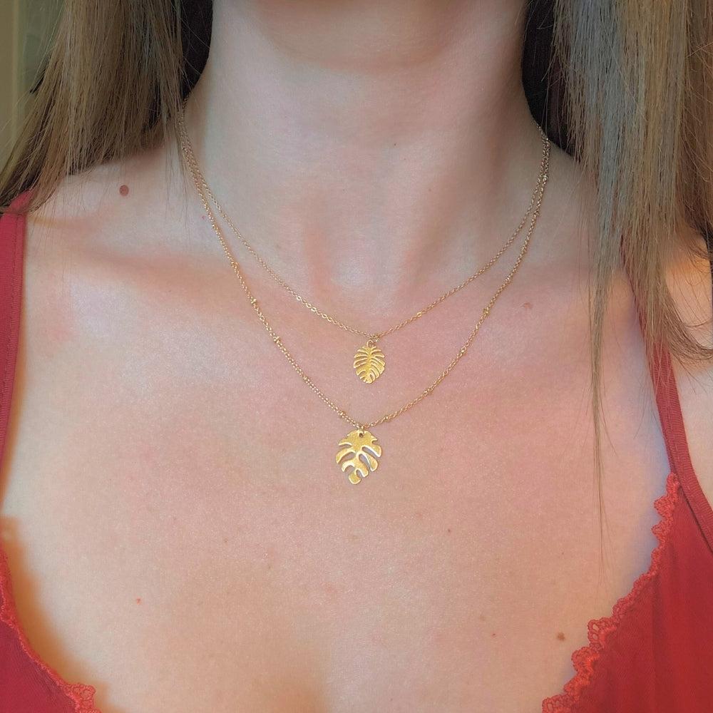 Monstera Leaf Layered Necklace - NovaSmartLinks