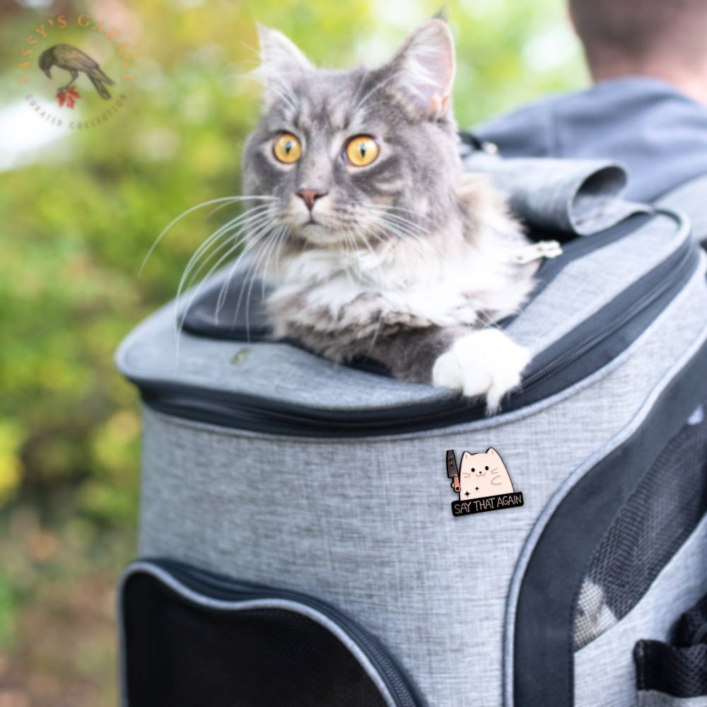 "Say That Again" Stabby Cat | Collectible Pin - NovaSmartLinks