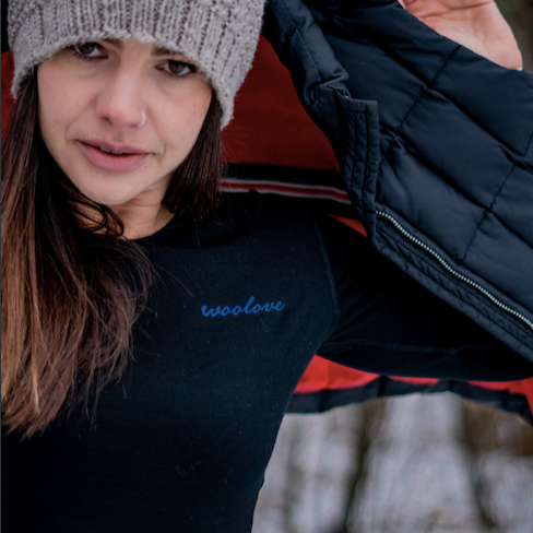 Women's 100% Merino Wool Base Layer Long Sleeve Crew Neck Shirt 190 GSM - NovaSmartLinks