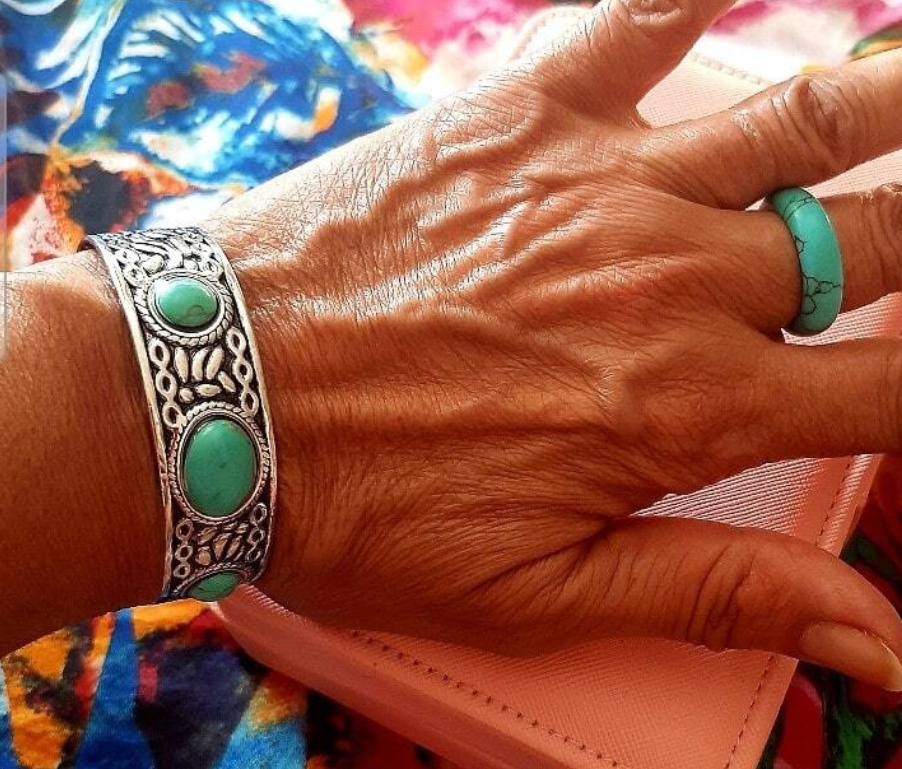 Natural Turquoise Stone Ring | Size 8 - NovaSmartLinks