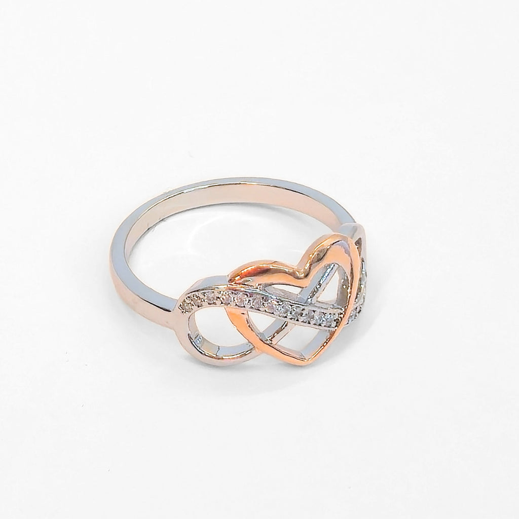 Sterling Silver Rose Gold Infinity Heart Ring - NovaSmartLinks