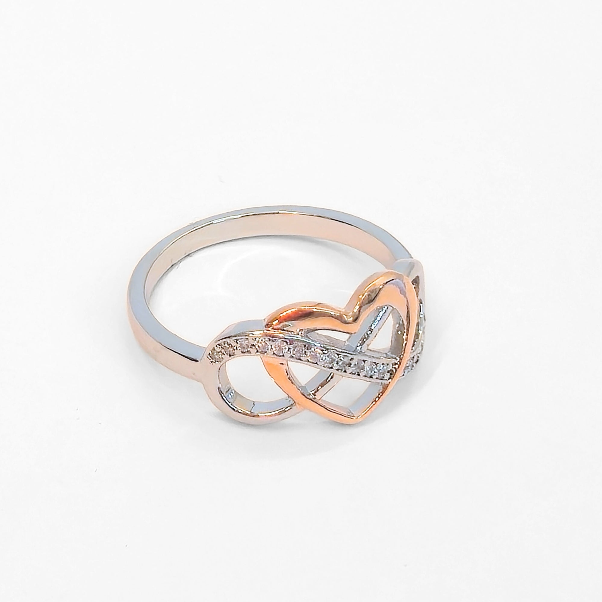 Sterling Silver Rose Gold Infinity Heart Ring - NovaSmartLinks