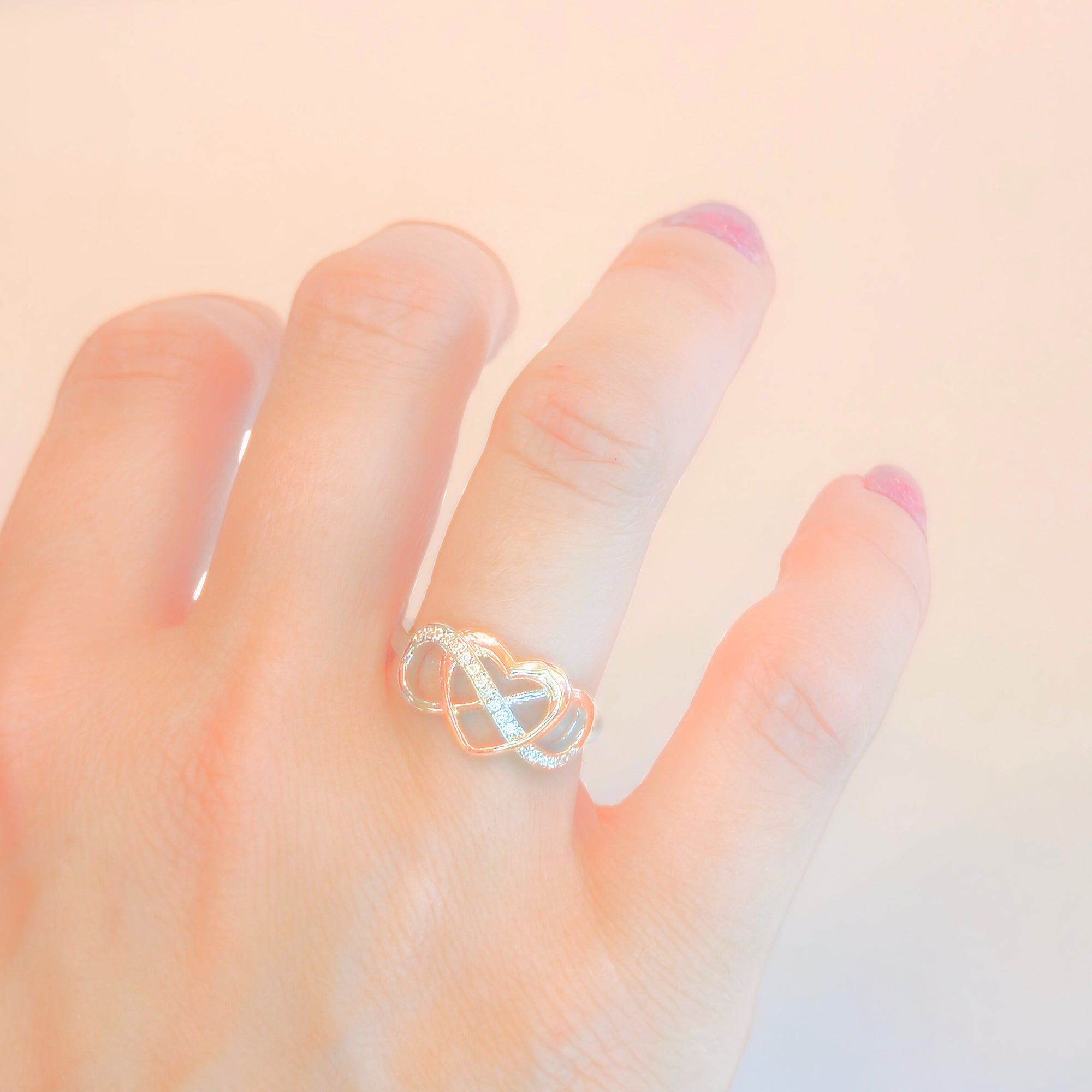 Sterling Silver Rose Gold Infinity Heart Ring - NovaSmartLinks