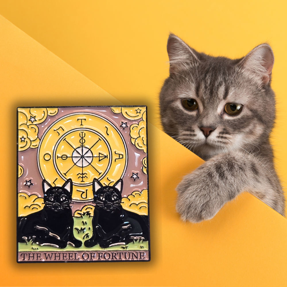 "The Wheel of Fortune" Cat Tarot Card | Collectible Pin - NovaSmartLinks