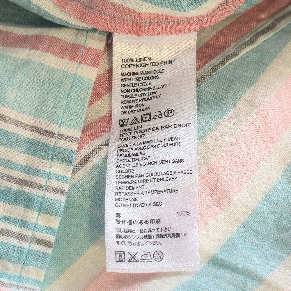 Tommy Bahama Women's Kohala Stripe 1/4 Zip Linen Tank Top Blouse [L] - NovaSmartLinks