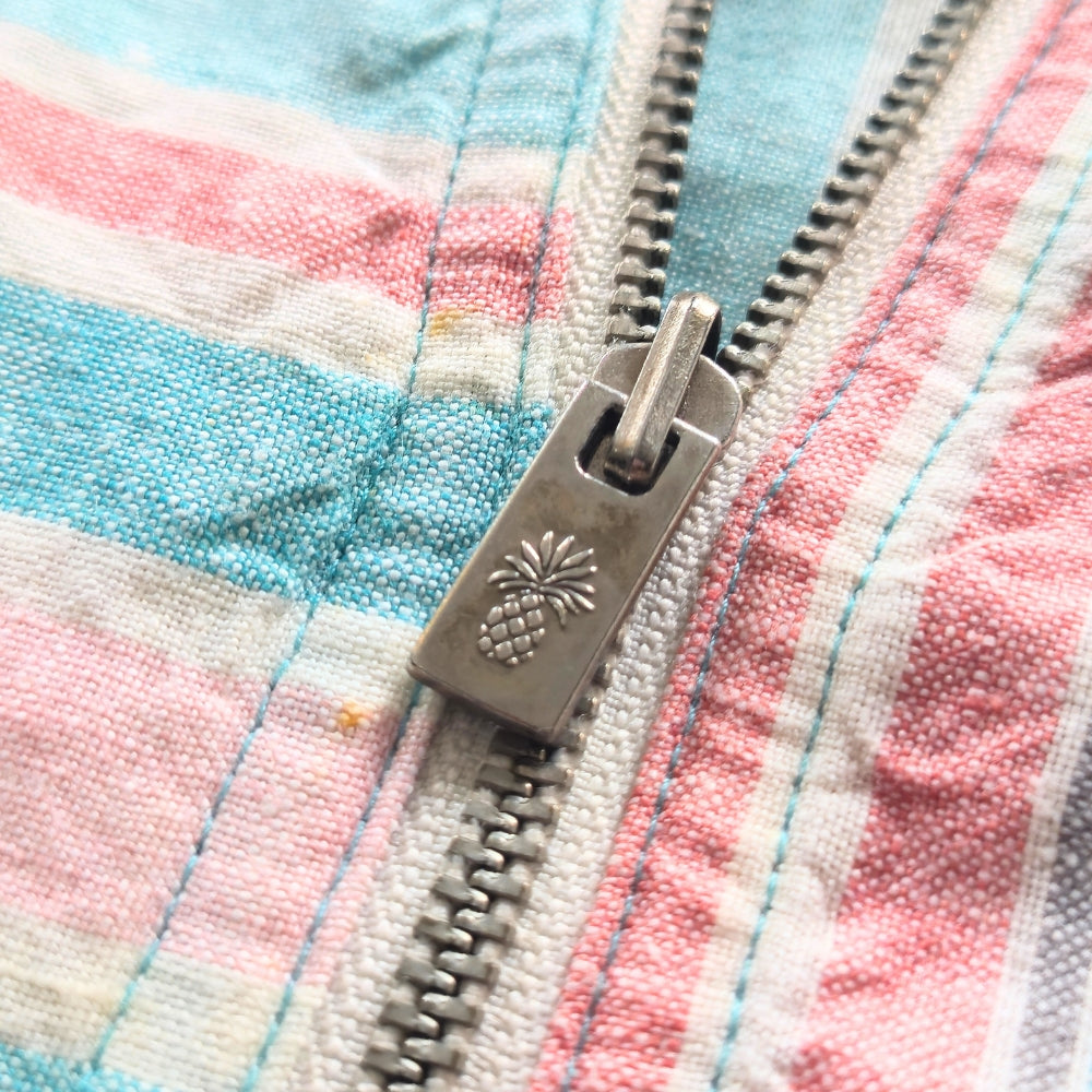 Tommy Bahama Women's Kohala Stripe 1/4 Zip Linen Tank Top Blouse [L] - NovaSmartLinks