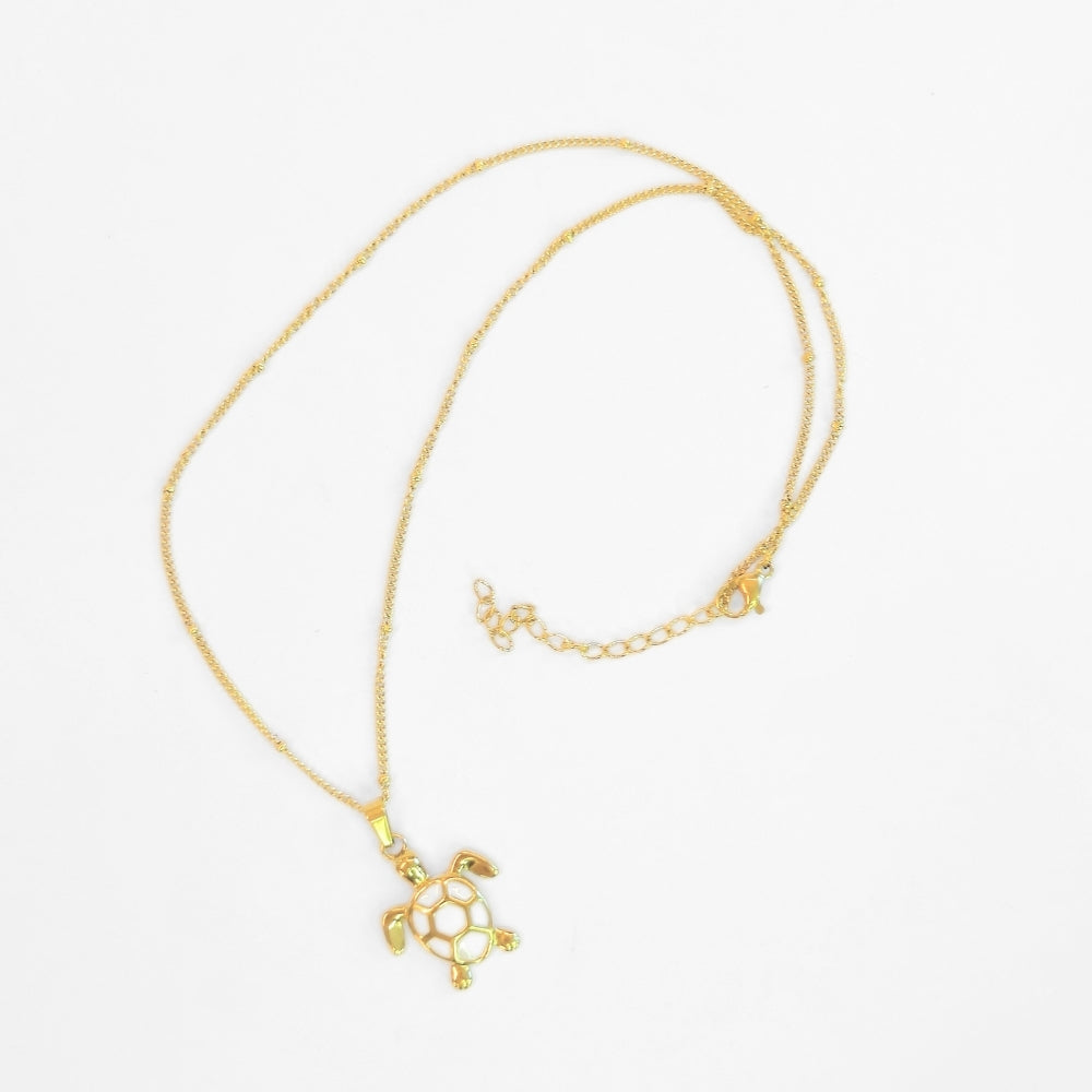 Golden Bohemian White Turtle Necklace - NovaSmartLinks