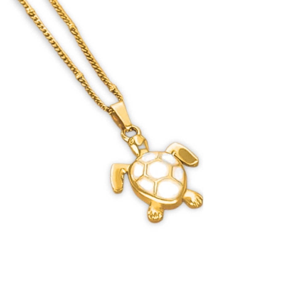 Golden Bohemian White Turtle Necklace - NovaSmartLinks