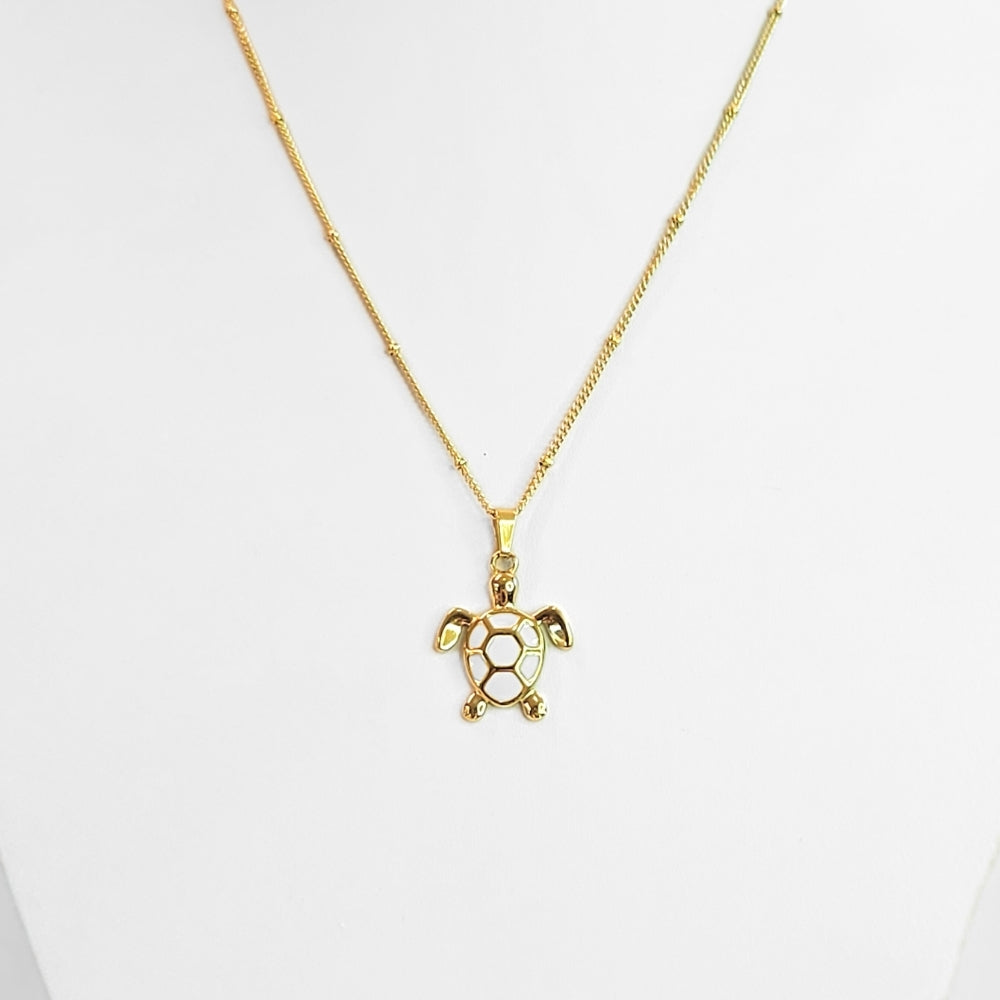 Golden Bohemian White Turtle Necklace - NovaSmartLinks