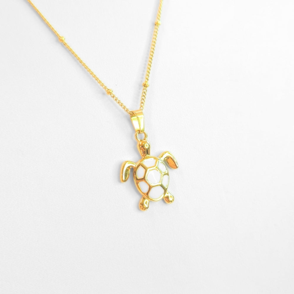 Golden Bohemian White Turtle Necklace - NovaSmartLinks