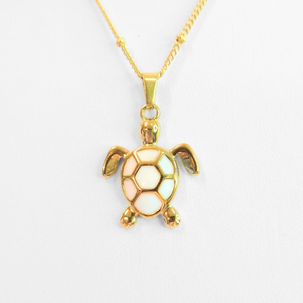 Golden Bohemian White Turtle Necklace - NovaSmartLinks