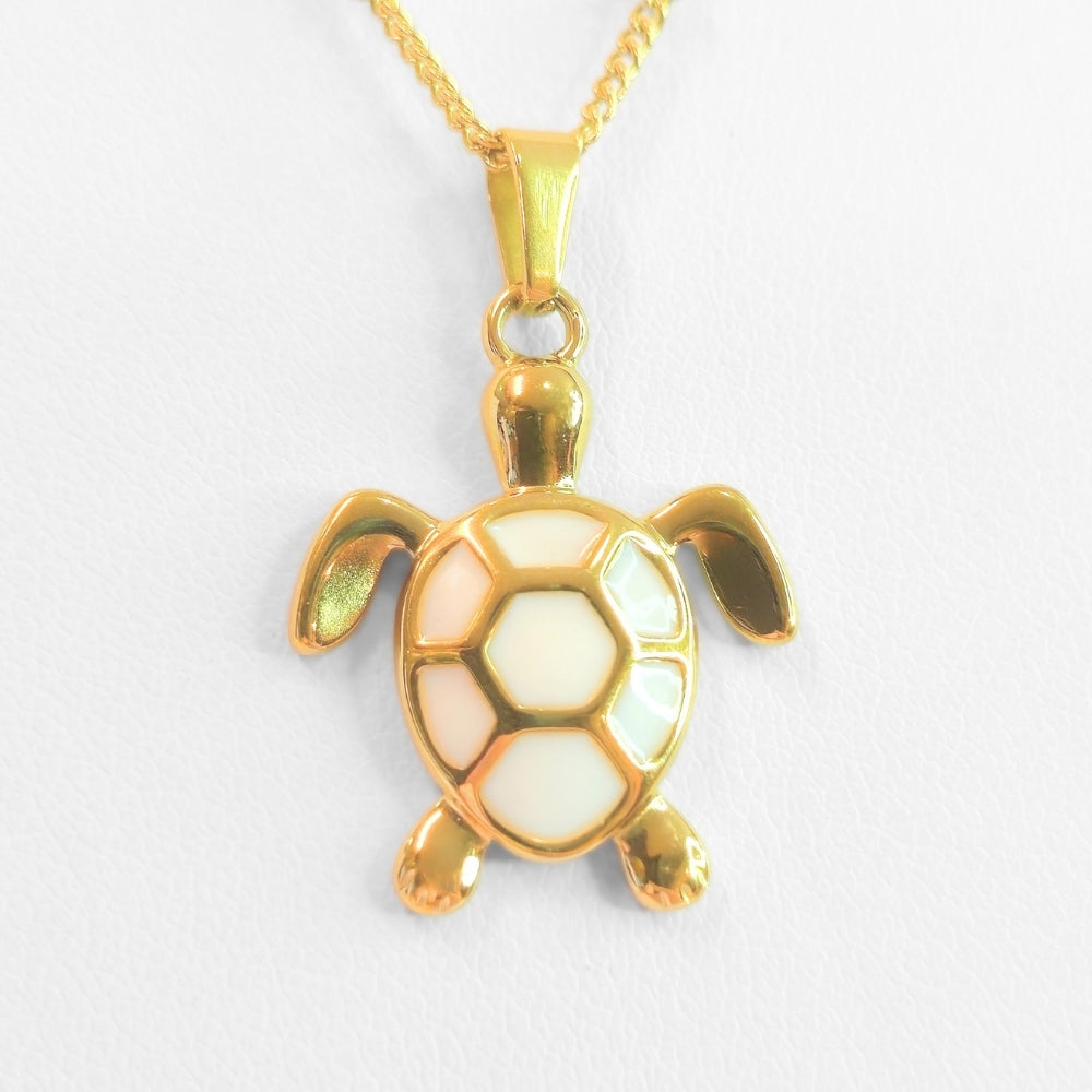 Golden Bohemian White Turtle Necklace - NovaSmartLinks
