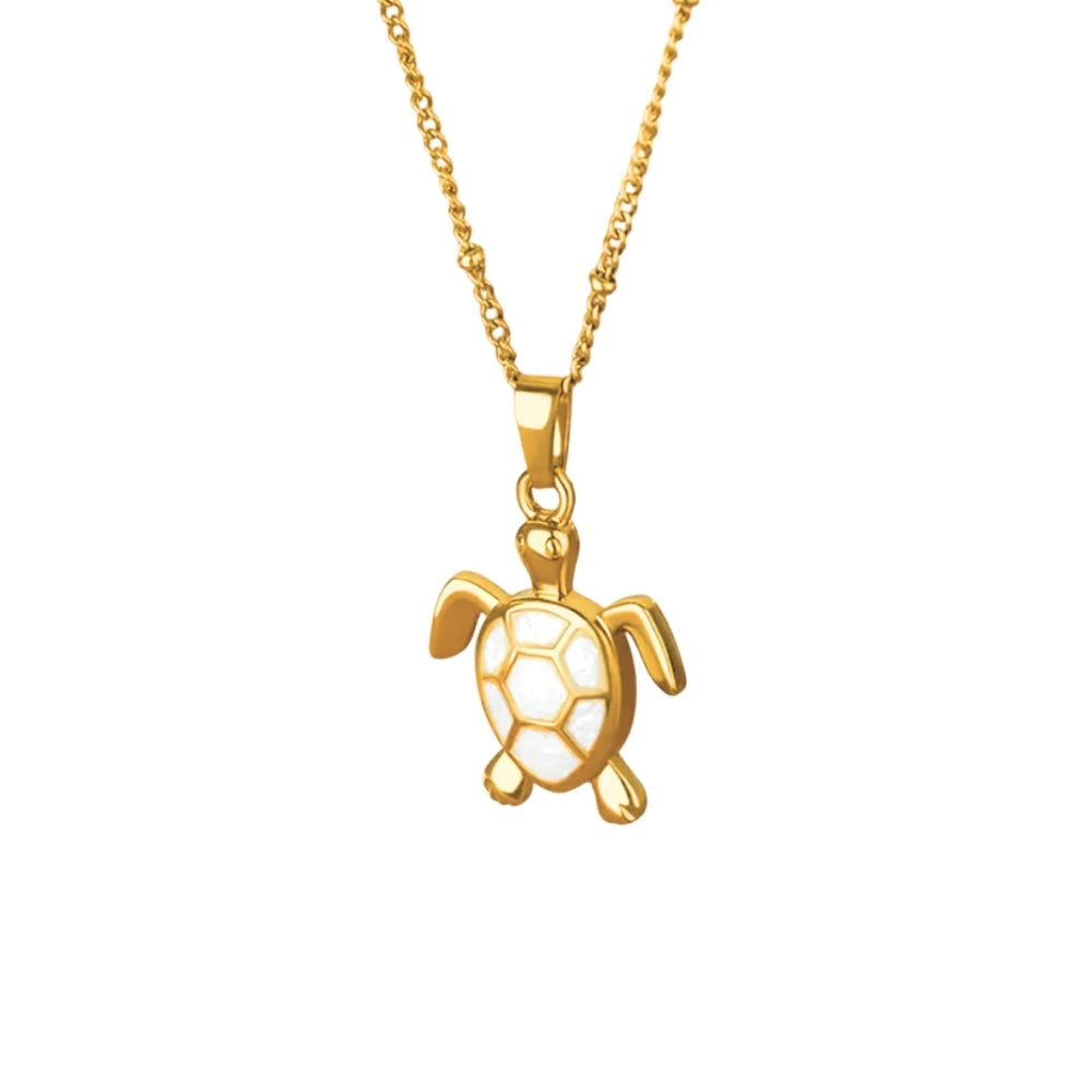 Golden Bohemian White Turtle Necklace - NovaSmartLinks