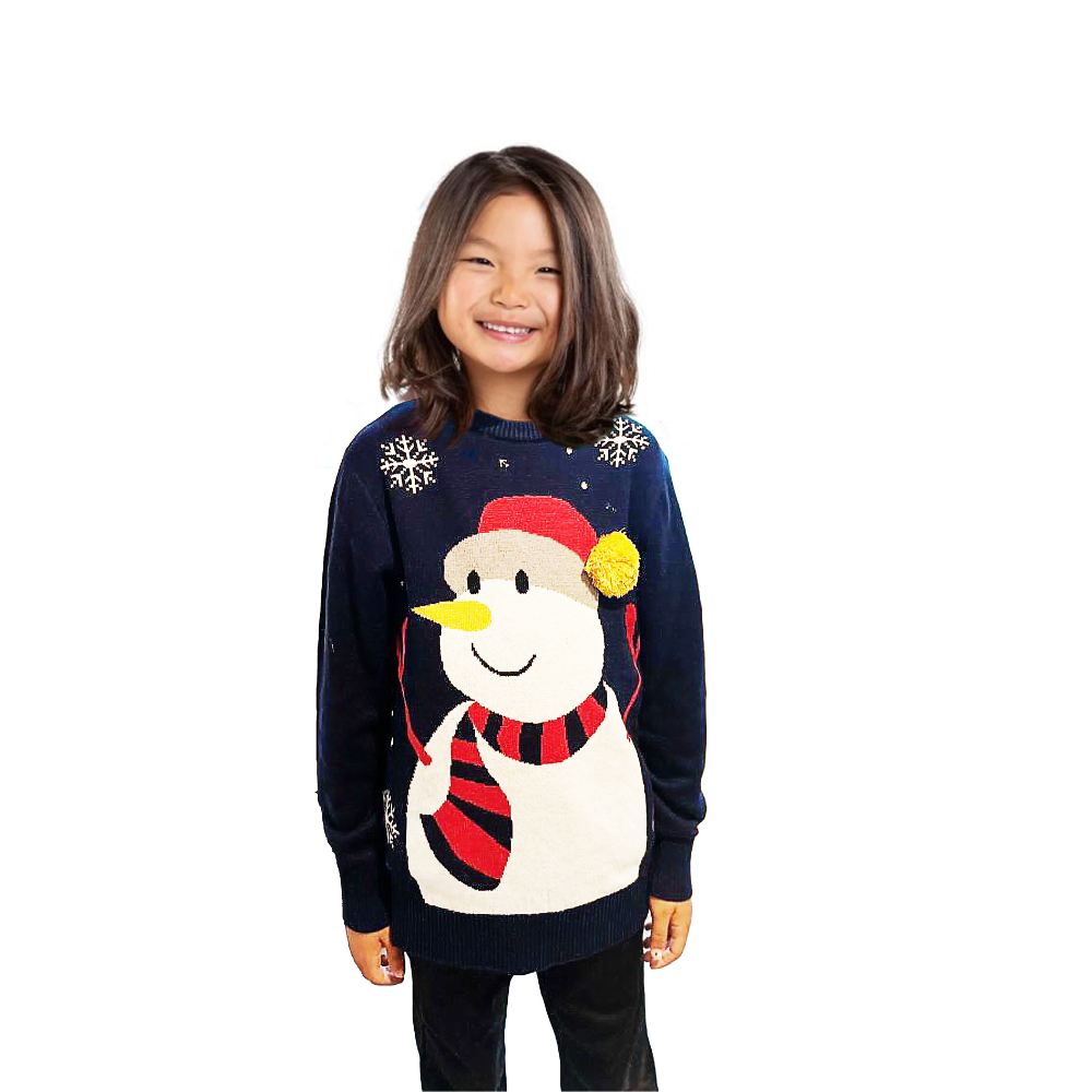 Girl Snowman Sweater With a Pompom - NovaSmartLinks