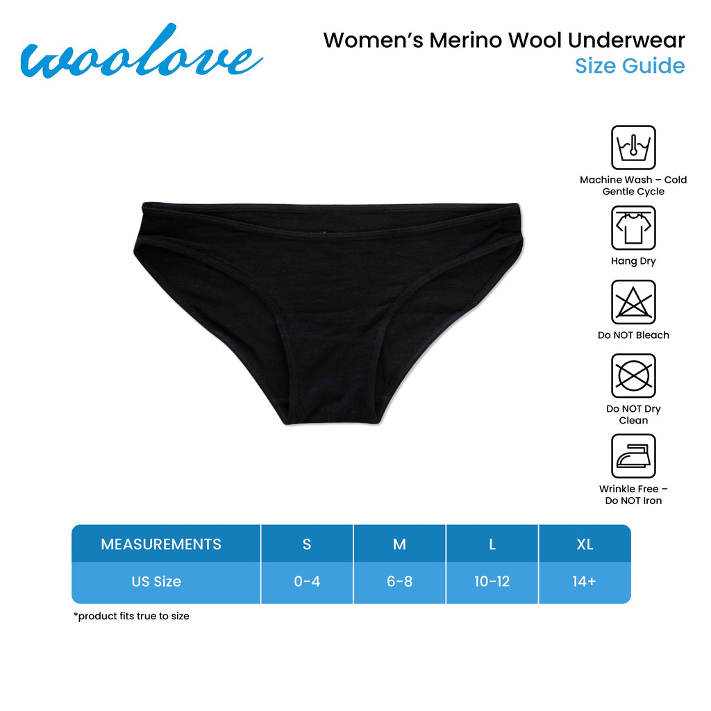 Women's Odour Blocking Merino Wool Bikini Brief Underwear - NovaSmartLinks