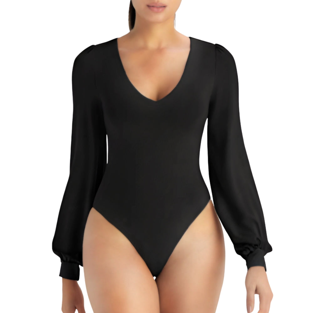 Women's V Neck Bodysuit [M] - NovaSmartLinks
