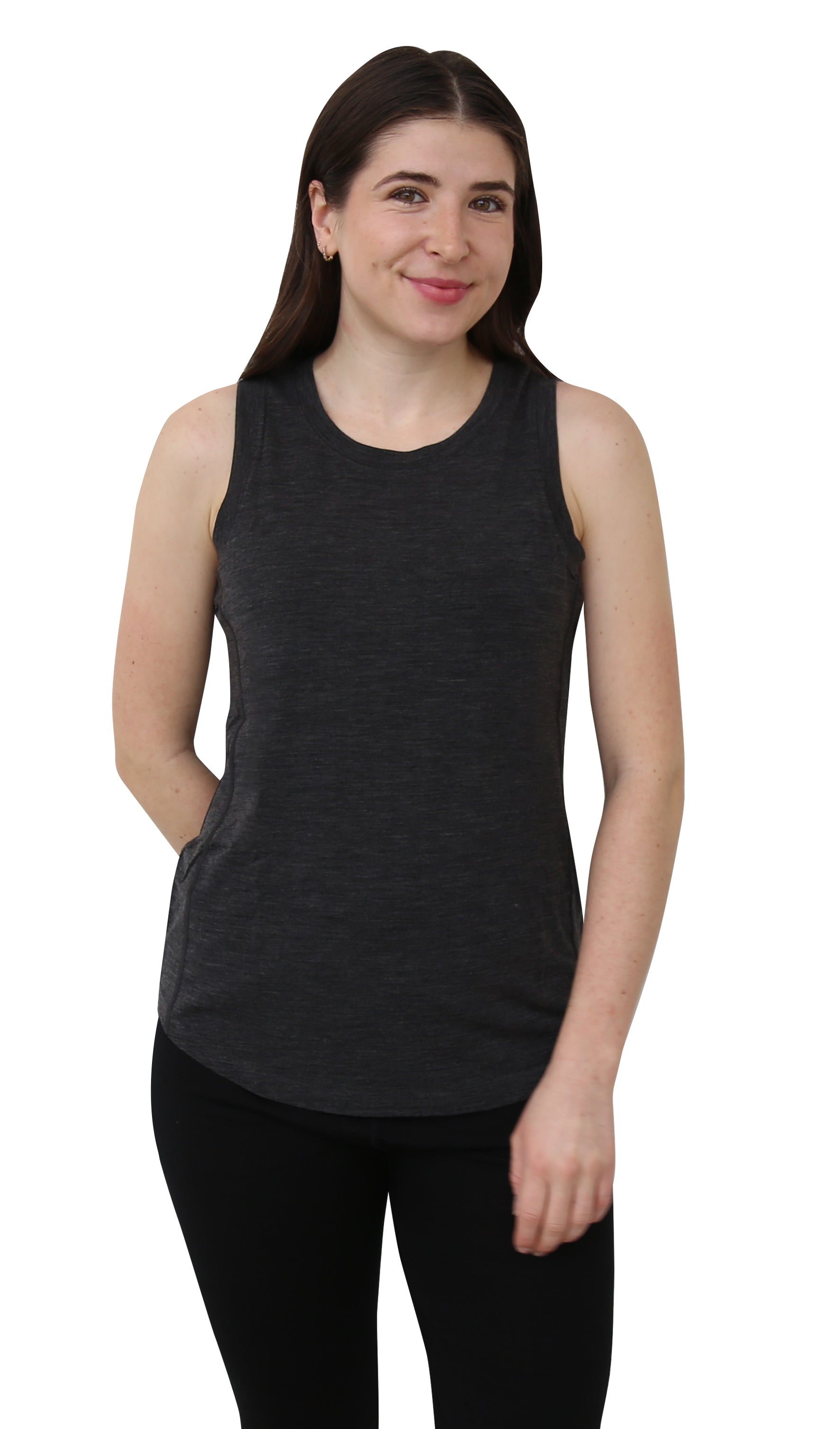 Women's Merino Wool Tank Top with Crew Neck - NovaSmartLinks