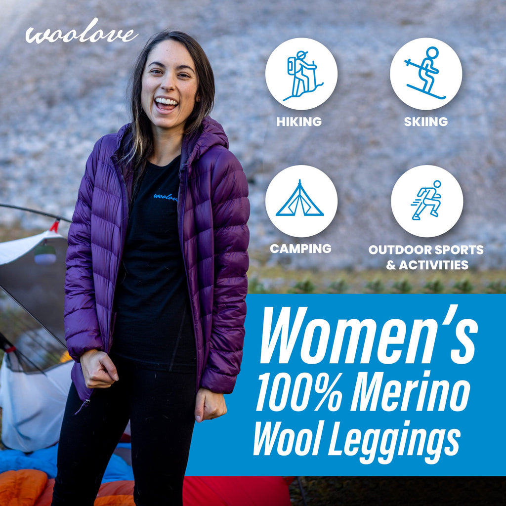 Women's 100% Merino Wool Long Underwear Base Layer Leggings 190 GSM - Midweight - NovaSmartLinks