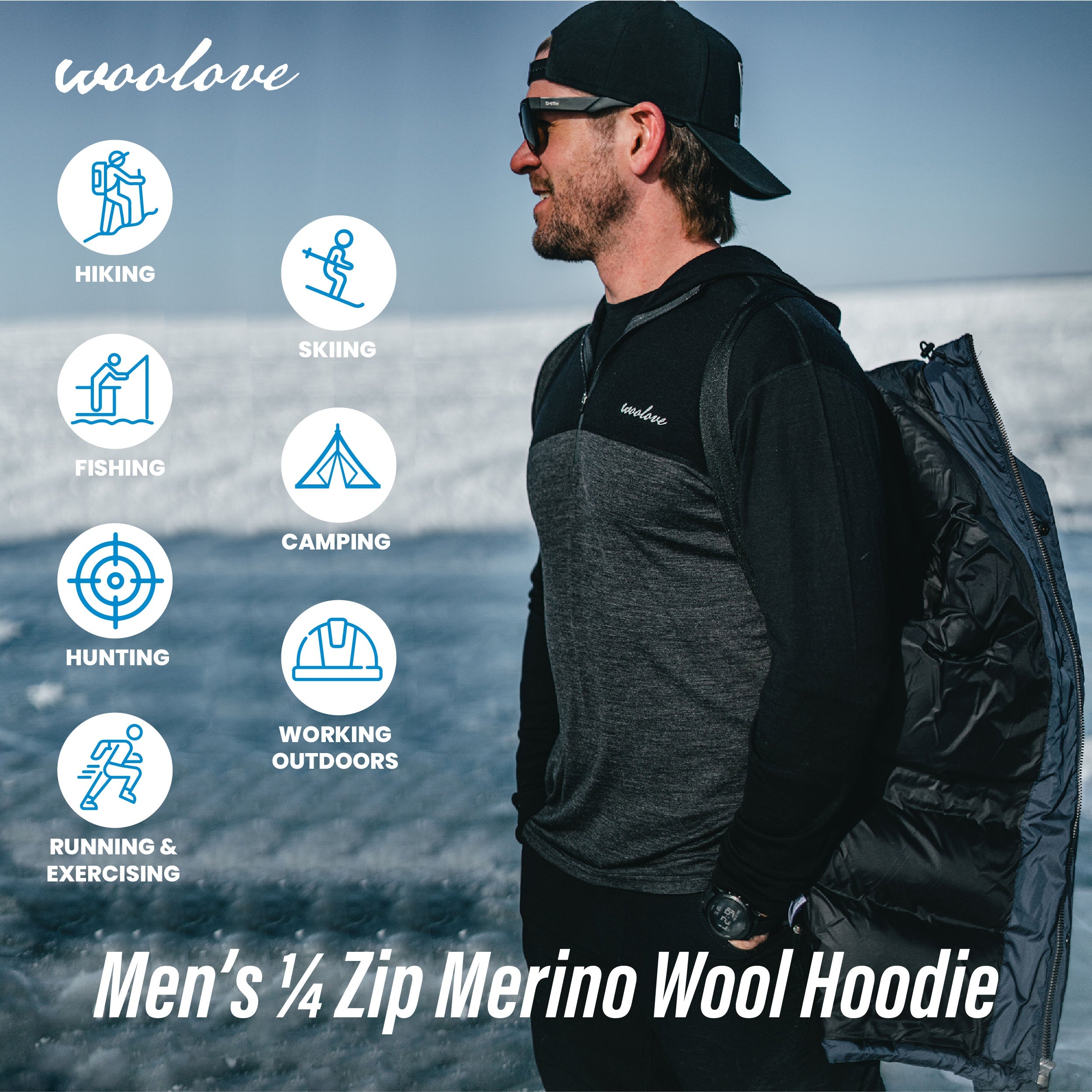 Men's 1/4 Zip Hoodie Pullover - NovaSmartLinks