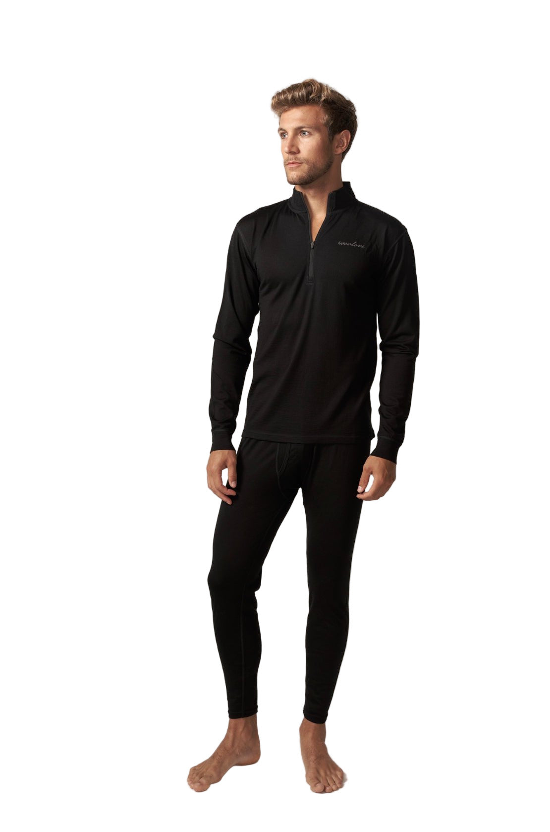 Men's 100% Merino Wool 1/4 Zip Baselayer Pullover 190 GSM - Midweight - NovaSmartLinks