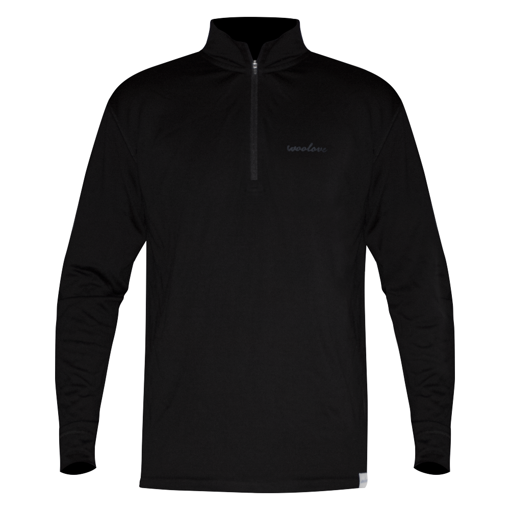 Men's 100% Merino Wool 1/4 Zip Baselayer Pullover 190 GSM - Midweight - NovaSmartLinks