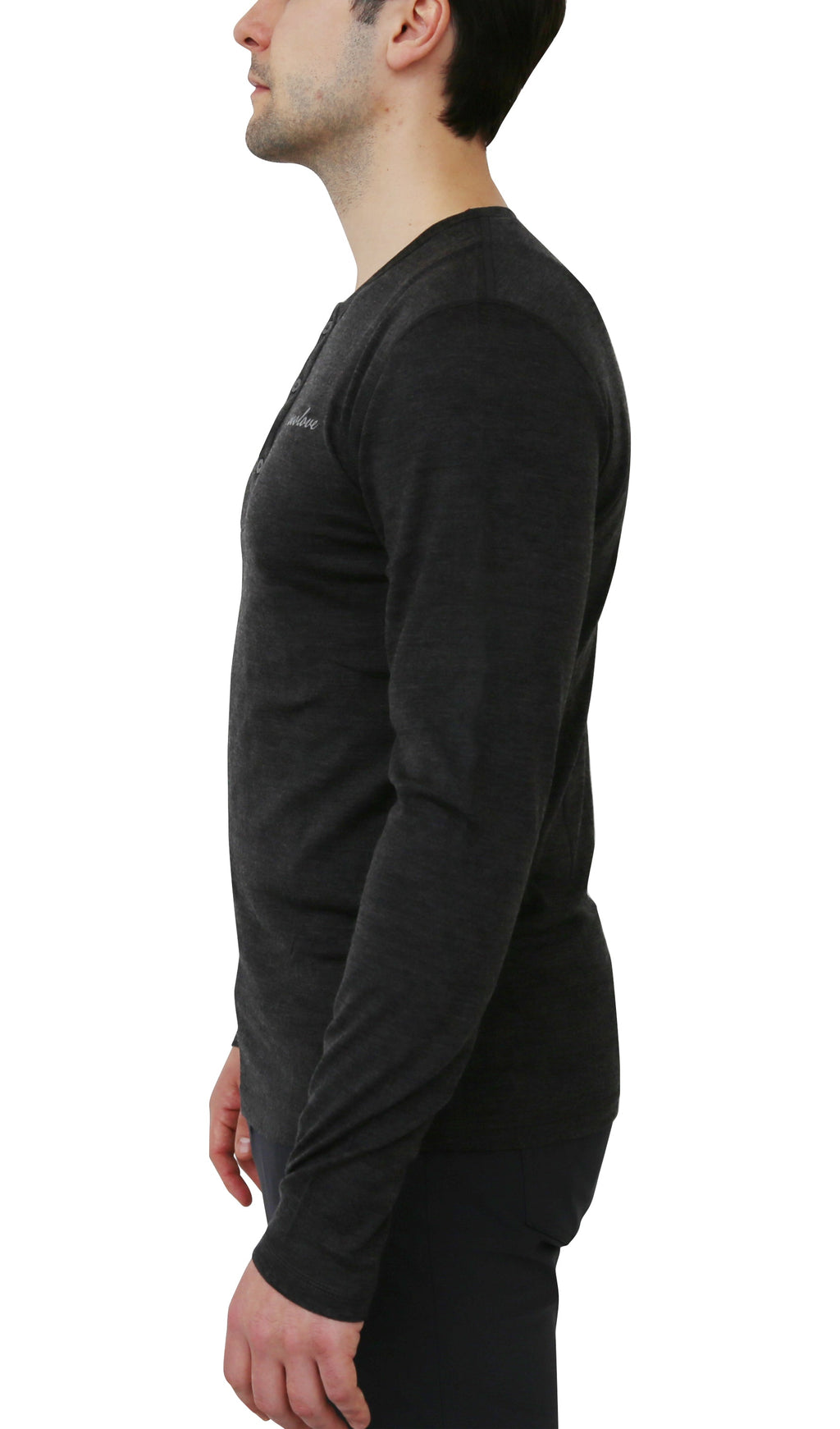 Men's 100% Merino Wool Long Sleeve Henley 190 GSM - NovaSmartLinks