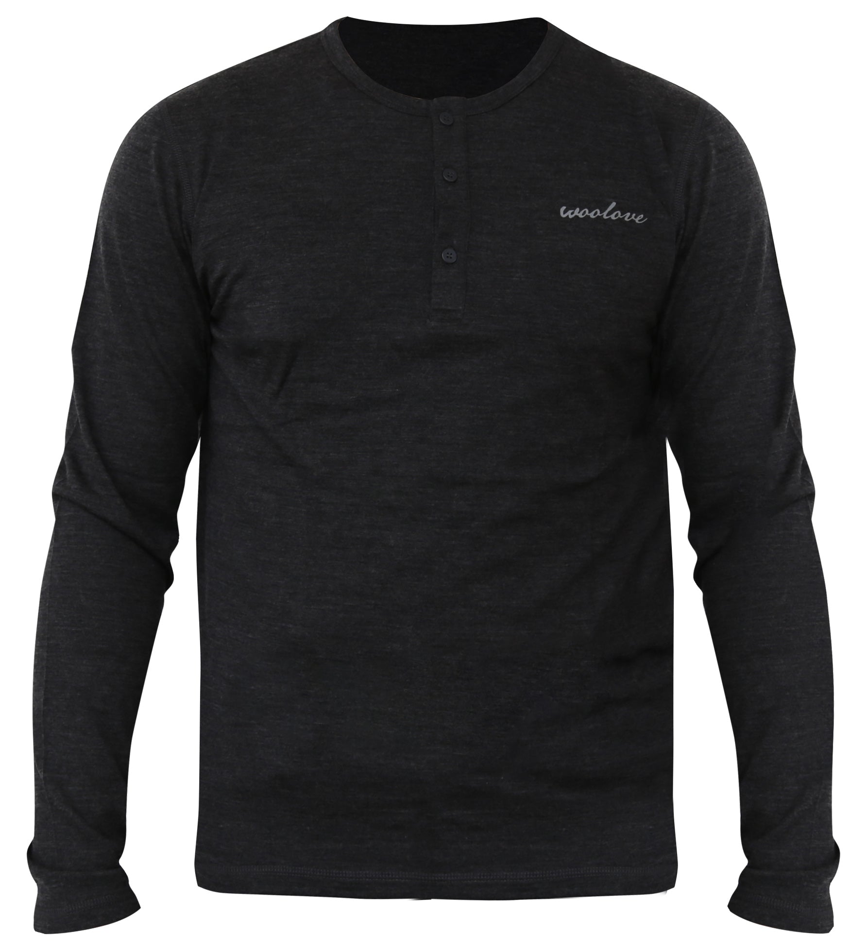 Men's 100% Merino Wool Long Sleeve Henley 190 GSM - NovaSmartLinks