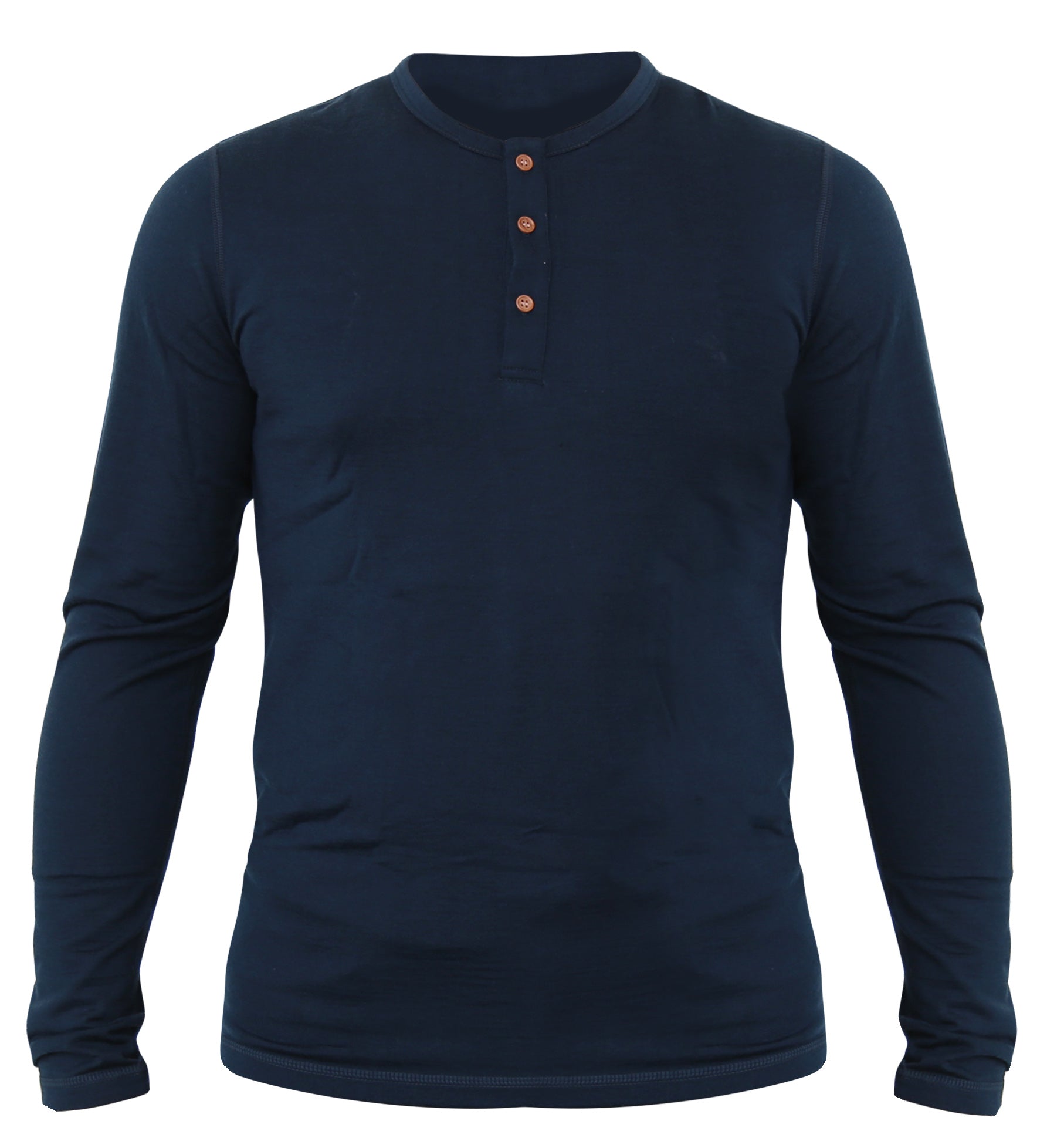 NorthWool Men's Merino Wool Long Sleeve Henley Base Layer Shirt 260 GSM - NovaSmartLinks
