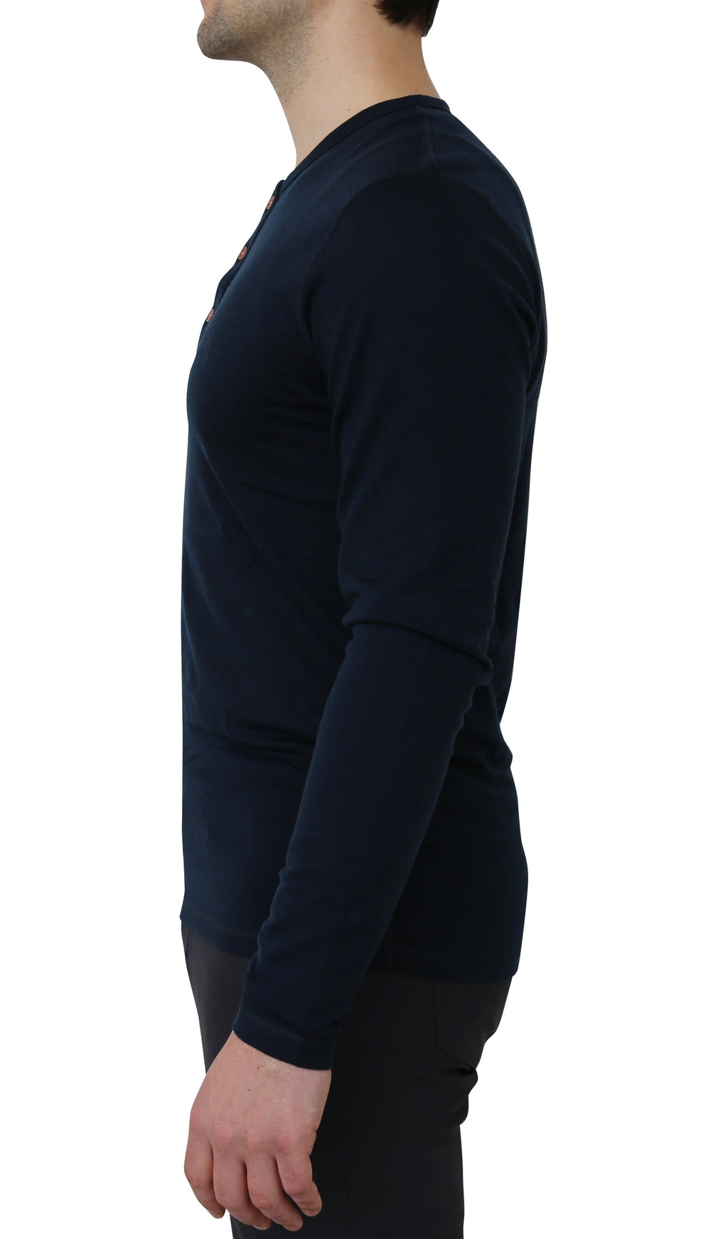 NorthWool Men's Merino Wool Long Sleeve Henley Base Layer Shirt 260 GSM - NovaSmartLinks
