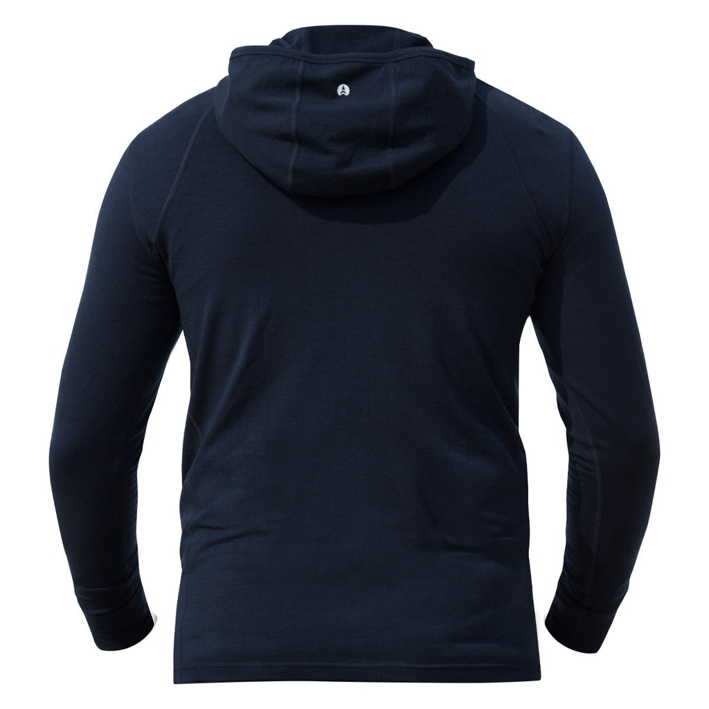 NorthWool Men's Merino Wool 1/4 Zip Midlayer Hoodie with Pouch and Pocket 260 GSM - NovaSmartLinks