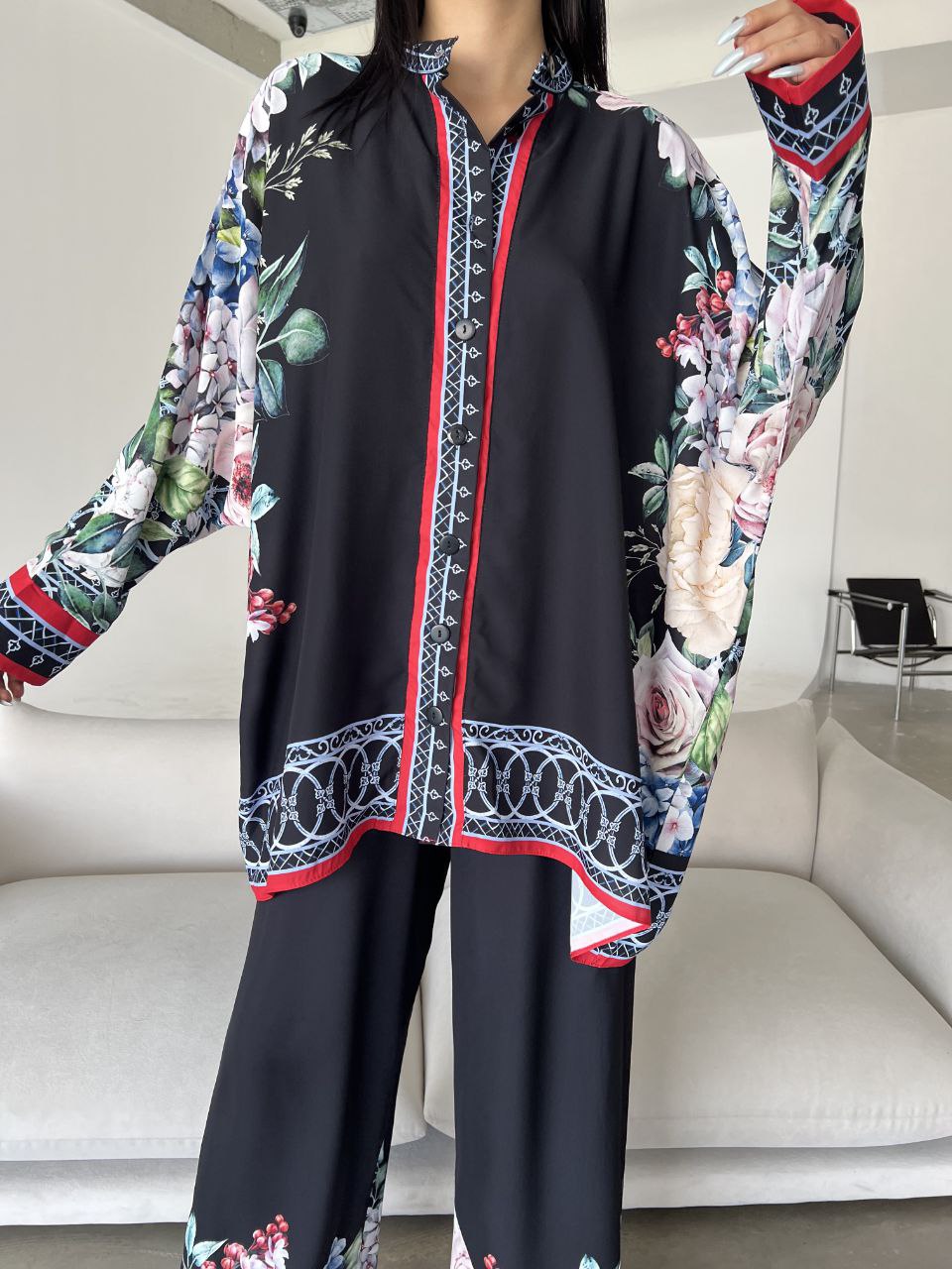 Printed Top with Wide Leg Pants - NovaSmartLinks