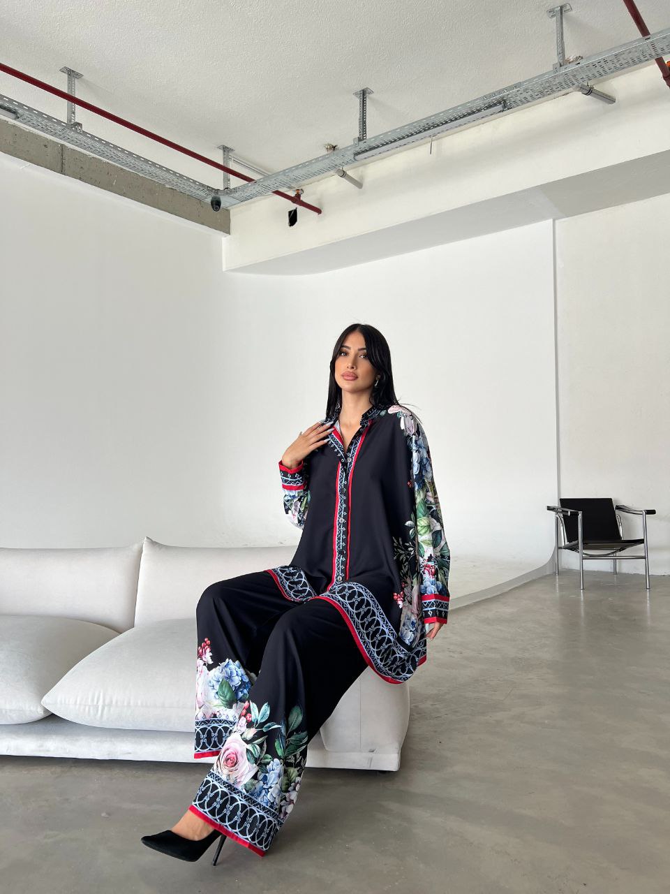 Printed Top with Wide Leg Pants - NovaSmartLinks