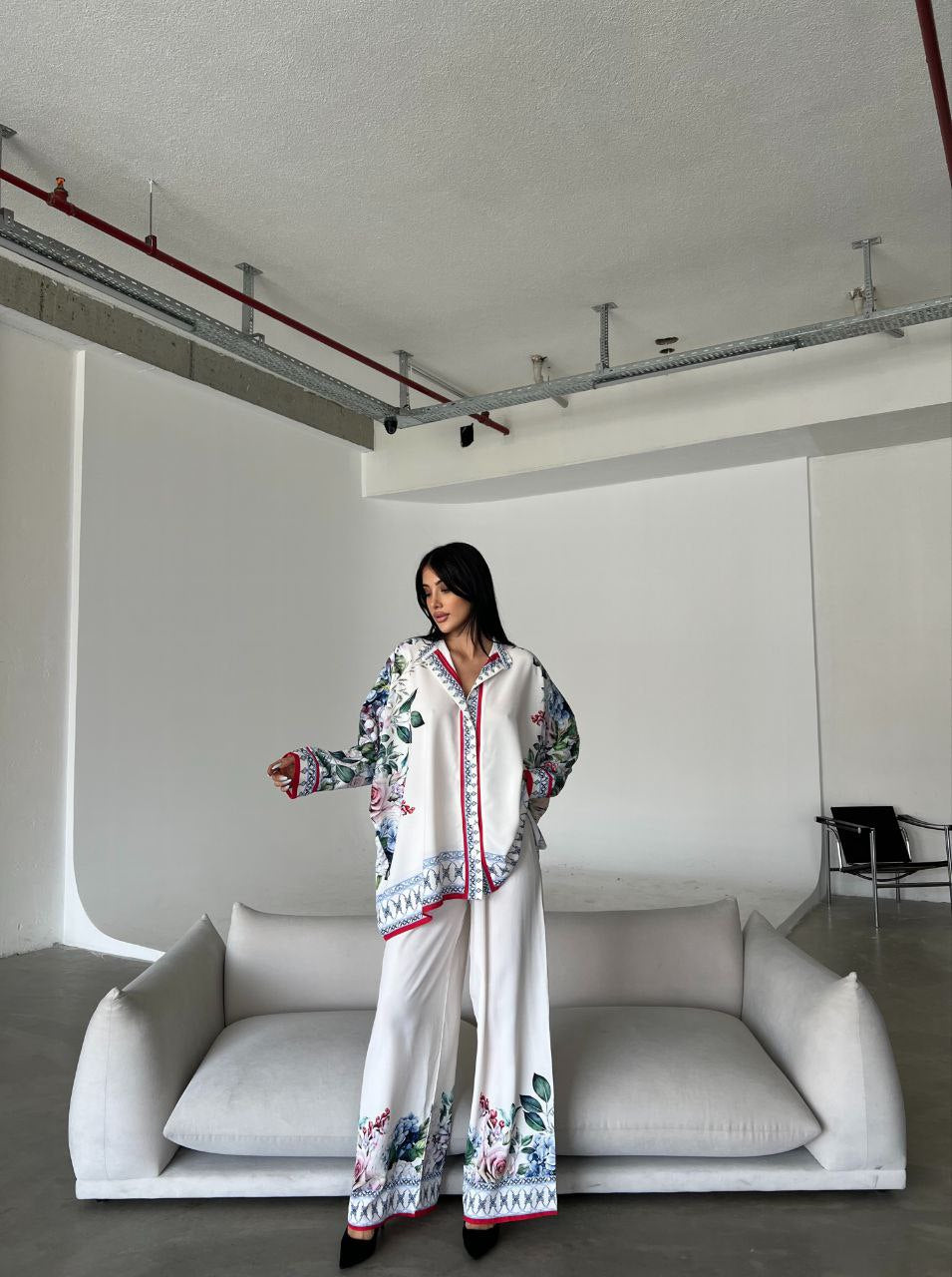 Printed Top with Wide Leg Pants - NovaSmartLinks