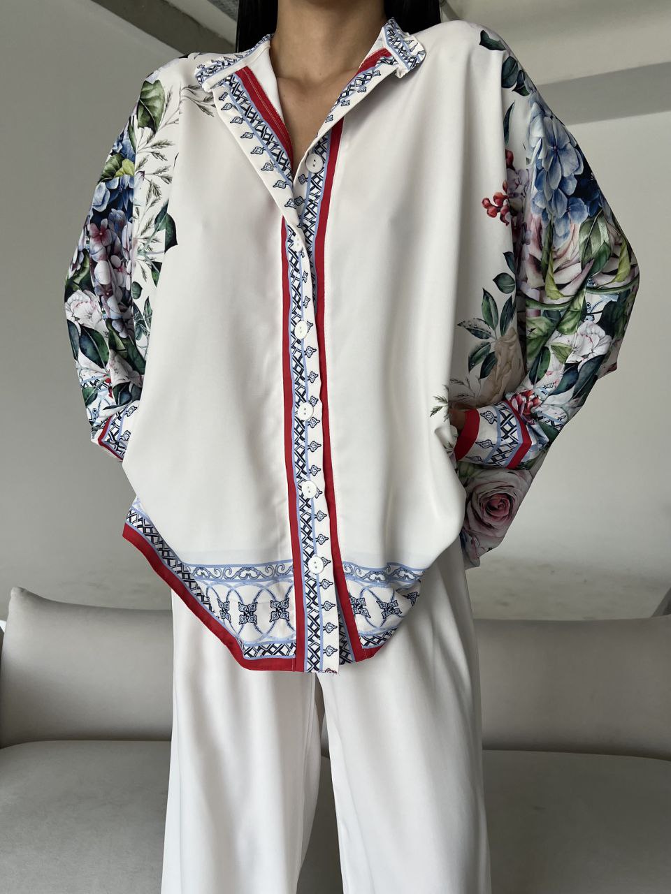 Printed Top with Wide Leg Pants - NovaSmartLinks