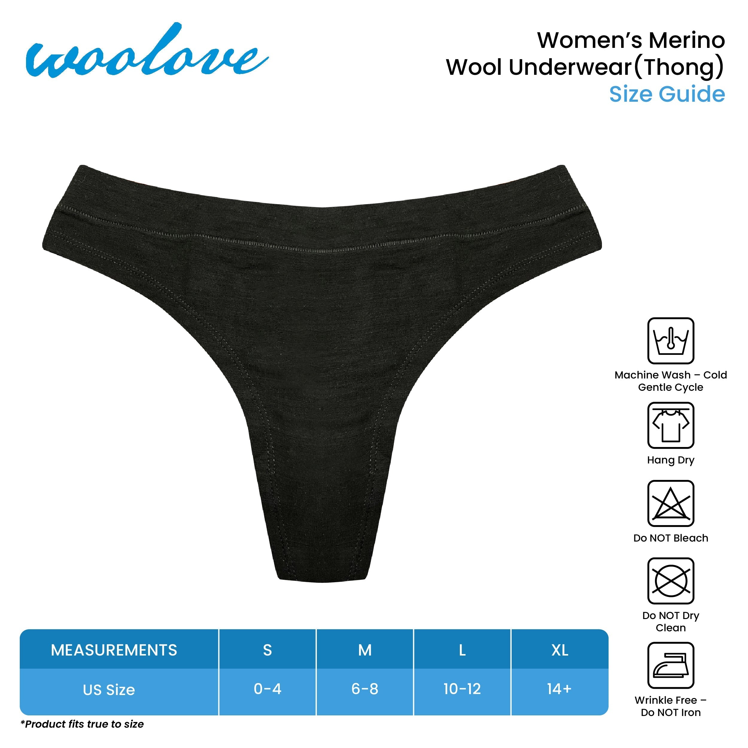 Women's Odour Blocking Merino Wool Underwear - Thong - NovaSmartLinks